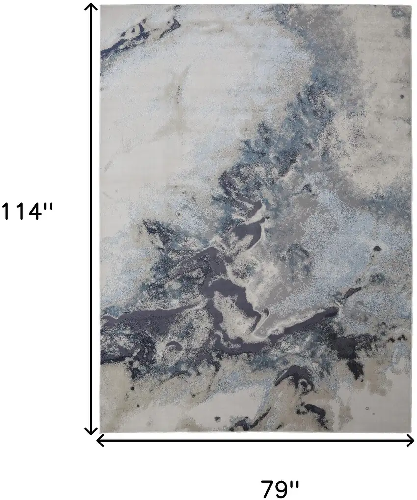 Blue Abstract Area Rug Photo 9
