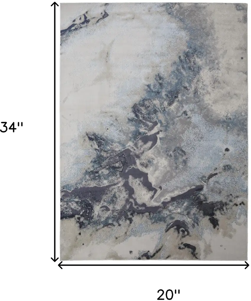 Blue Abstract Area Rug Photo 9