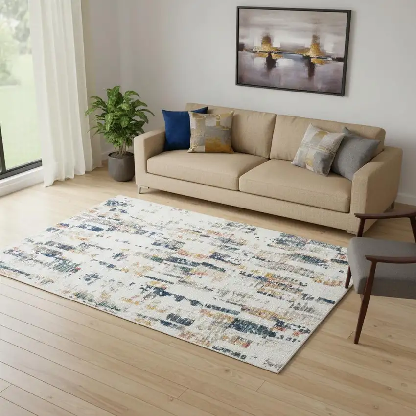 Blue Abstract Area Rug Photo 1