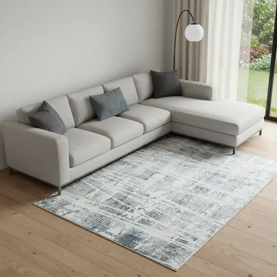 Blue Abstract Area Rug Photo 1