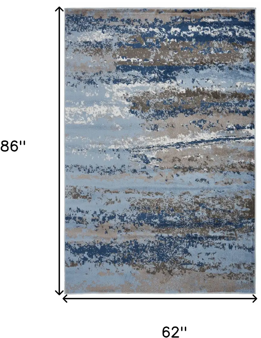 Blue Abstract Area Rug Photo 3