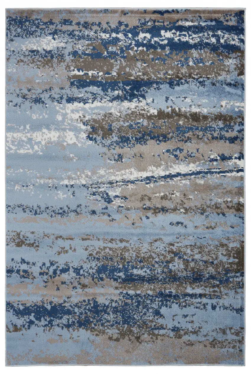 Blue Abstract Area Rug Photo 5
