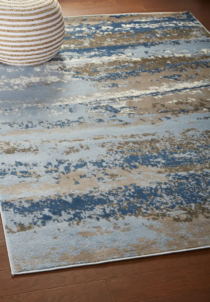 Blue Abstract Area Rug Photo 2