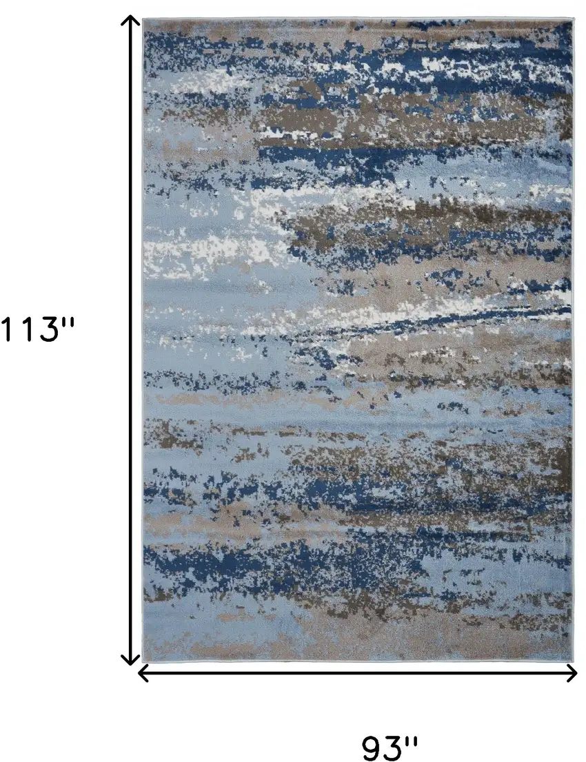 Blue Abstract Area Rug Photo 7