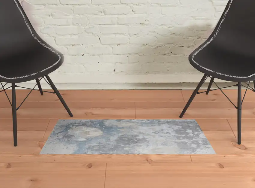 Blue Abstract Area Rug Photo 2