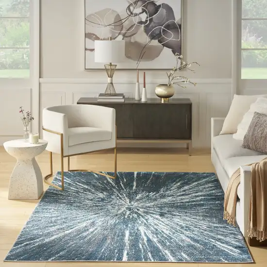 Blue Abstract Area Rug Photo 6
