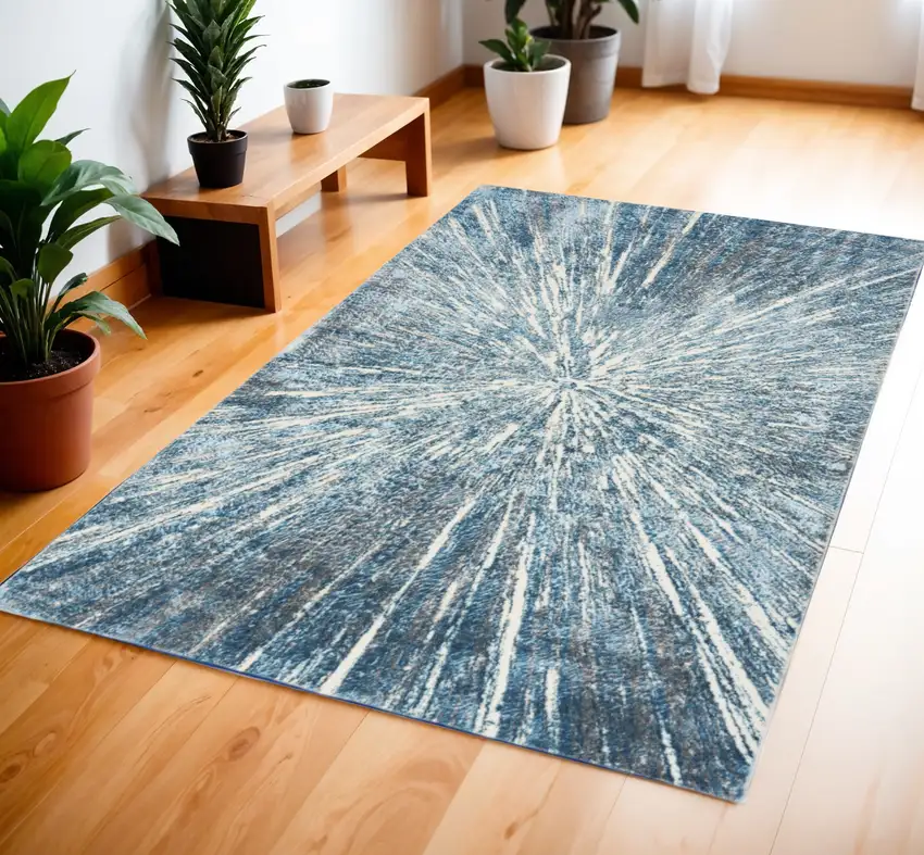 Blue Abstract Area Rug Photo 1
