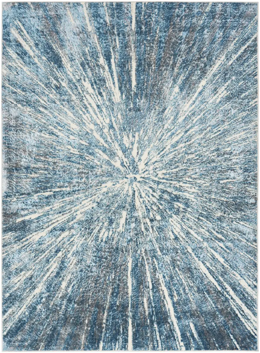 Blue Abstract Area Rug Photo 1
