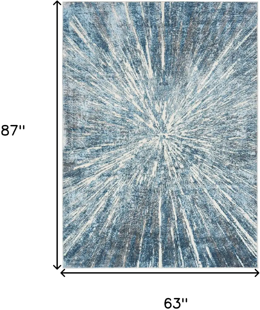 Blue Abstract Area Rug Photo 3