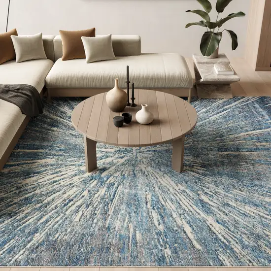 Blue Abstract Area Rug Photo 7