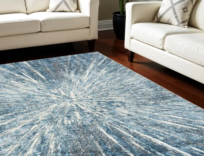 Blue Abstract Area Rug Photo 1