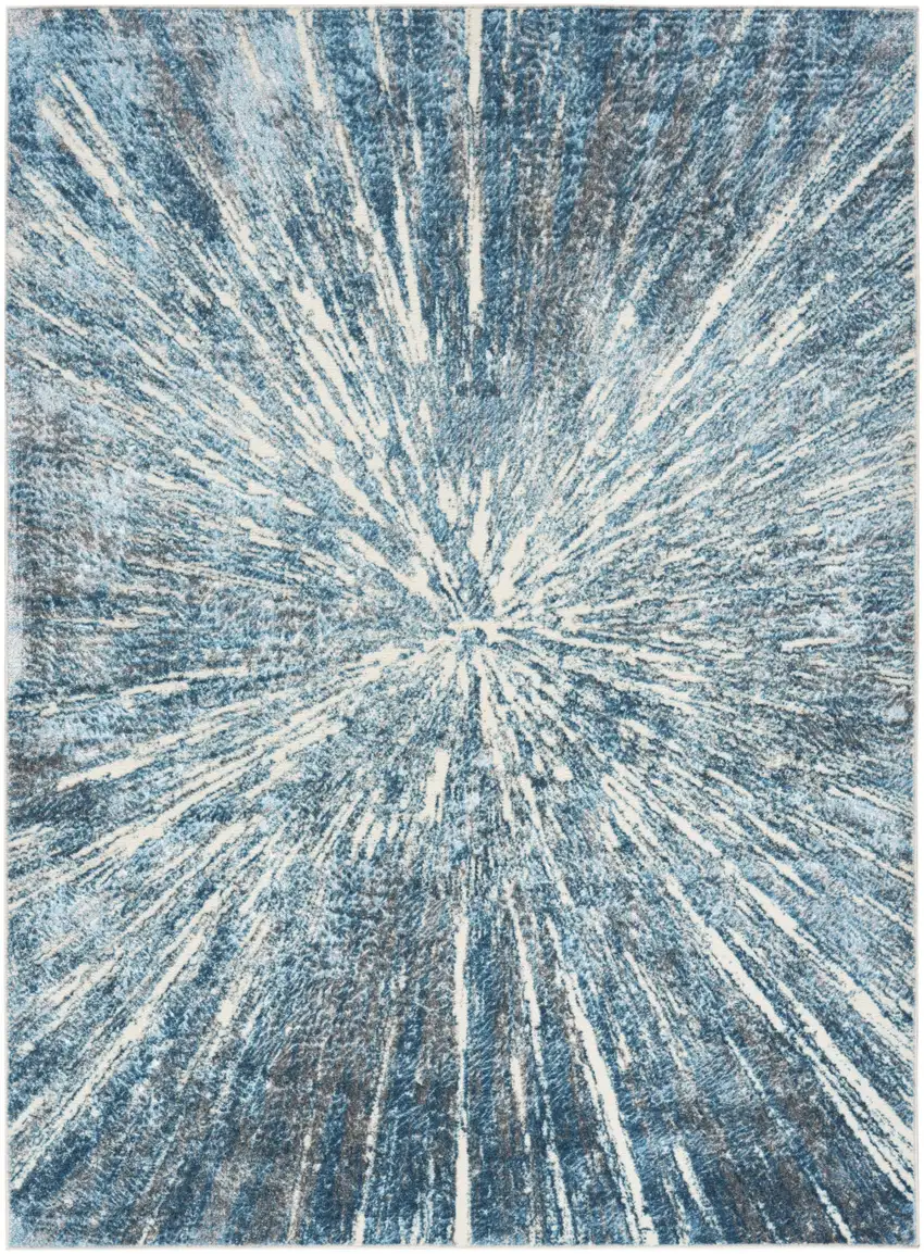 Blue Abstract Area Rug Photo 2