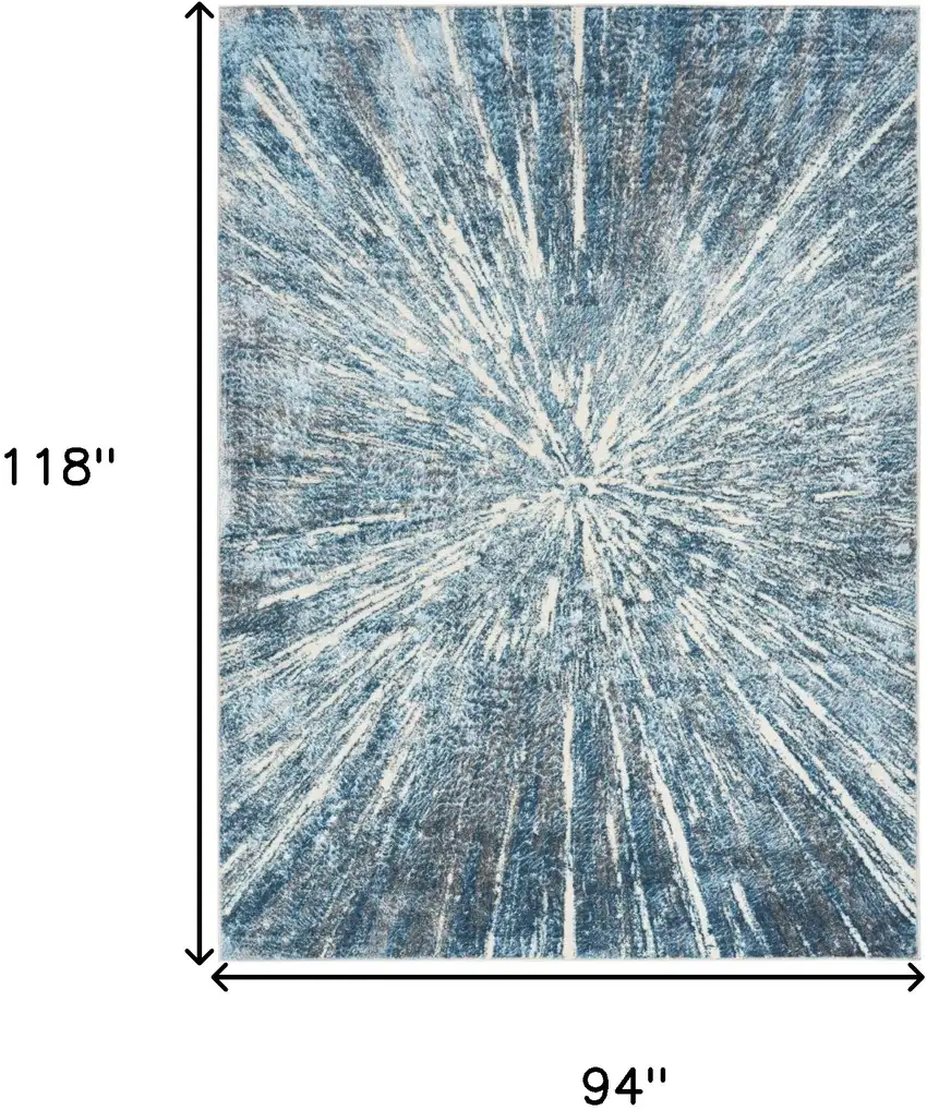 Blue Abstract Area Rug Photo 3