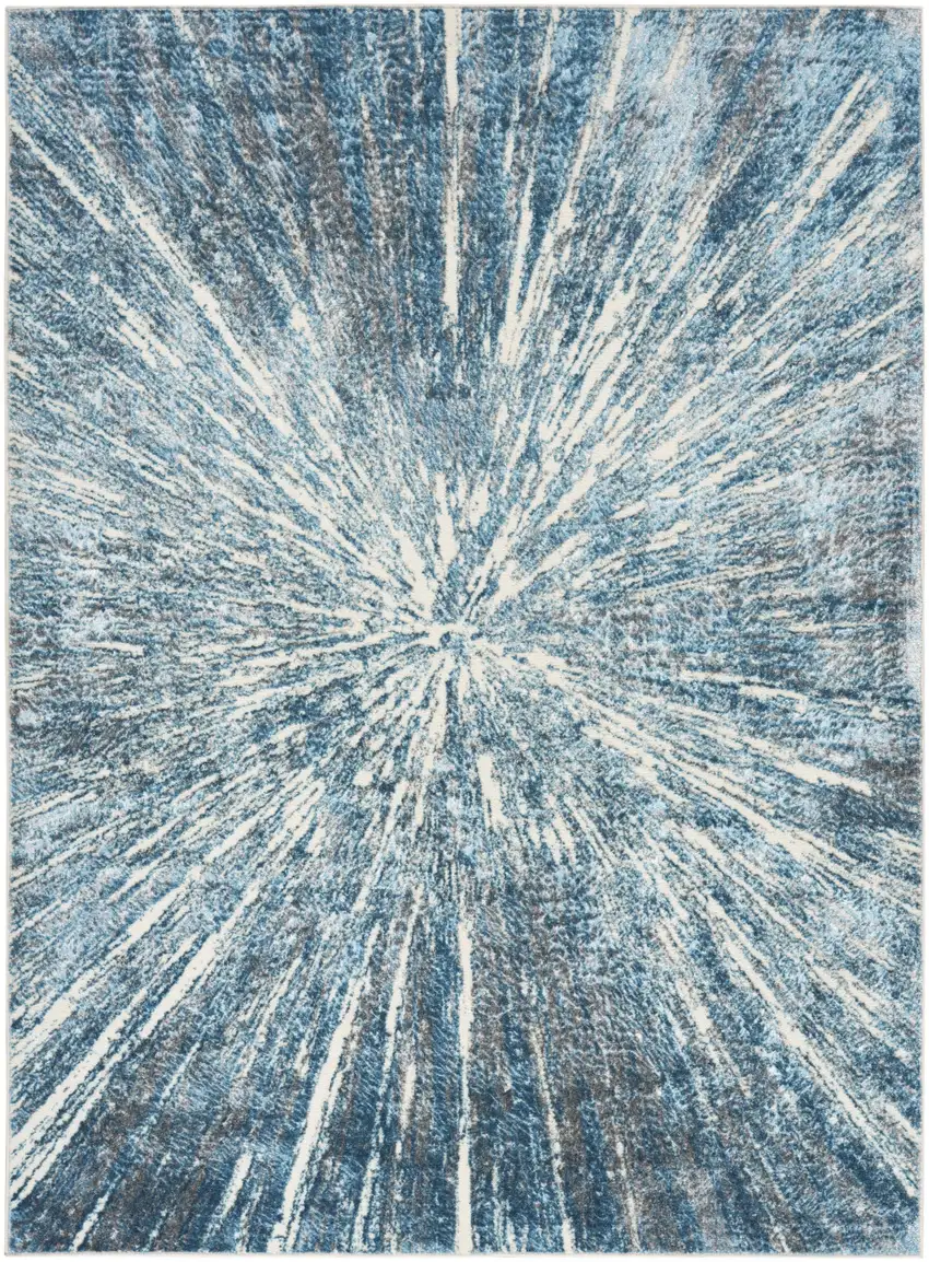 Blue Abstract Area Rug Photo 4