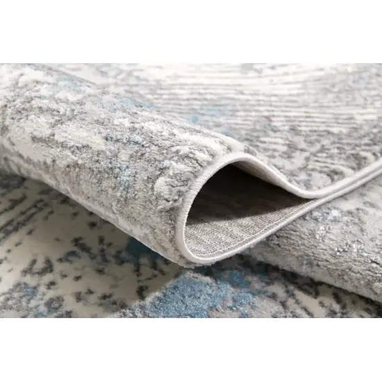 Blue Abstract Circular Motifs Area Rug Photo 8