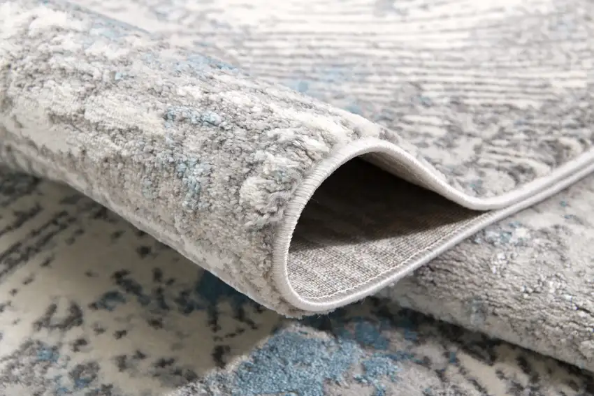 Blue Abstract Circular Motifs Area Rug Photo 8