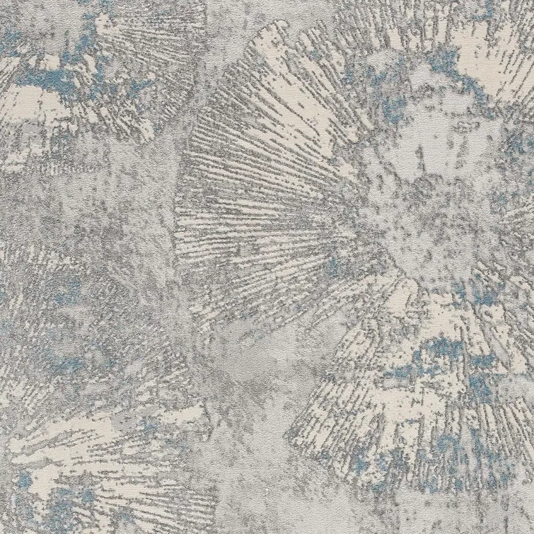 Blue Abstract Circular Motifs Area Rug Photo 3