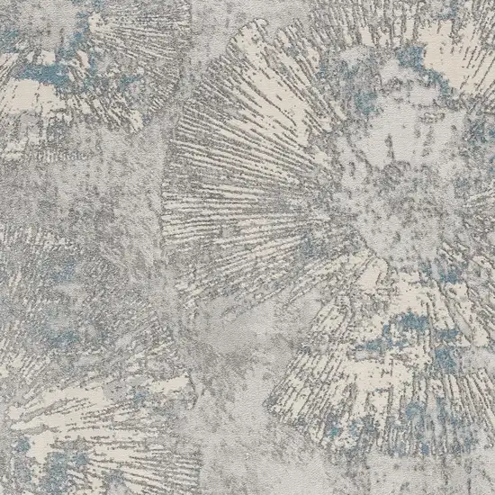 Blue Abstract Circular Motifs Area Rug Photo 3