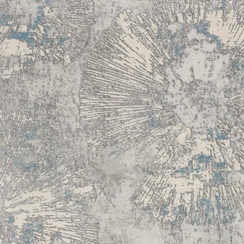 Blue Abstract Circular Motifs Area Rug Photo 3