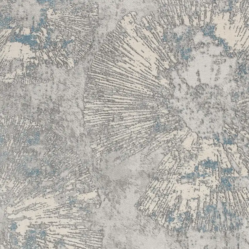 Blue Abstract Circular Motifs Area Rug Photo 4