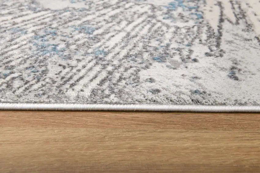Blue Abstract Circular Motifs Area Rug Photo 11