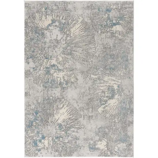 Blue Abstract Circular Motifs Area Rug Photo 5