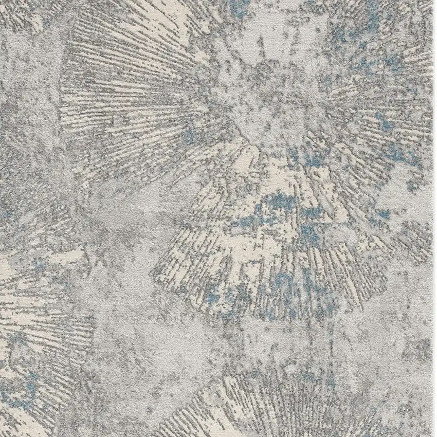 Blue Abstract Circular Motifs Area Rug Photo 1