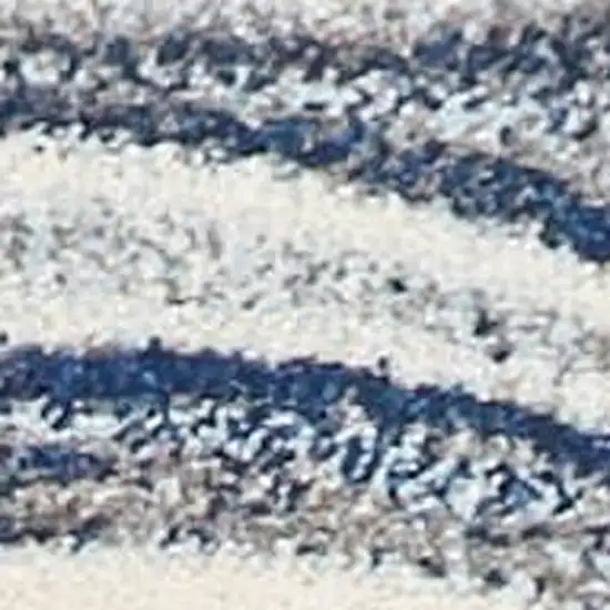 Blue And Beige Abstract Area Rug Photo 8