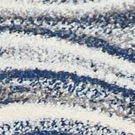 Blue And Beige Abstract Area Rug Photo 9