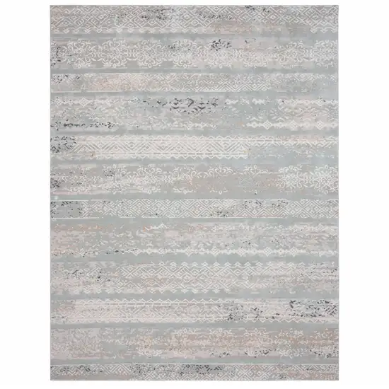 5' X 8' Blue Abstract Distressed Area Rug Photo 1