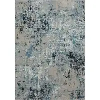 Photo of Blue Abstract Distressed Washable Area Rug