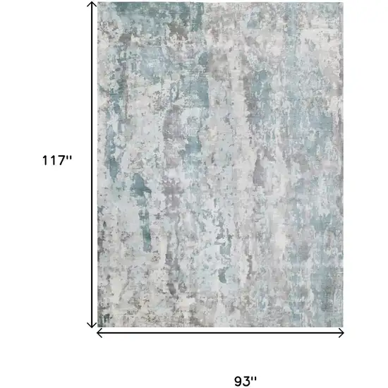 Blue Abstract Hand Loomed Area Rug Photo 8