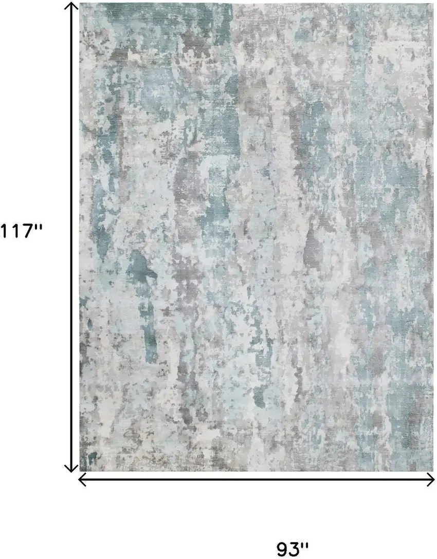 Blue Abstract Hand Loomed Area Rug Photo 8