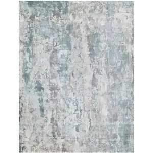 Photo of Blue Abstract Hand Loomed Area Rug