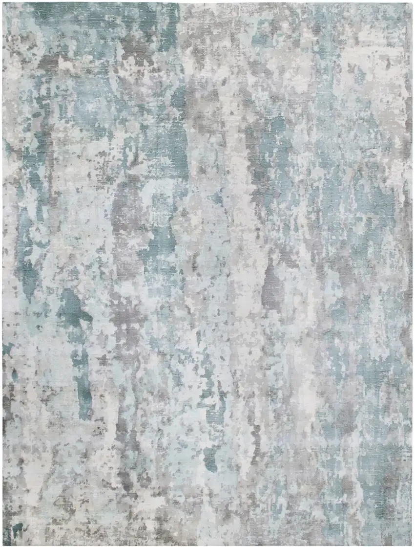 Blue Abstract Hand Loomed Area Rug Photo 1