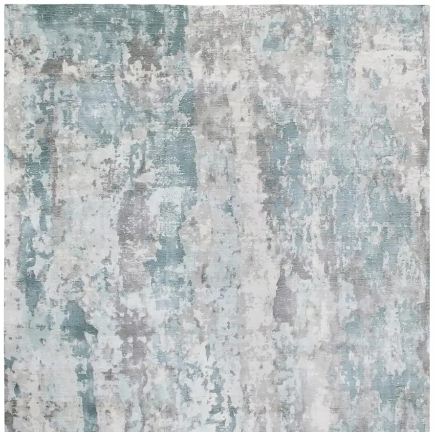 Blue Abstract Hand Loomed Area Rug Photo 4