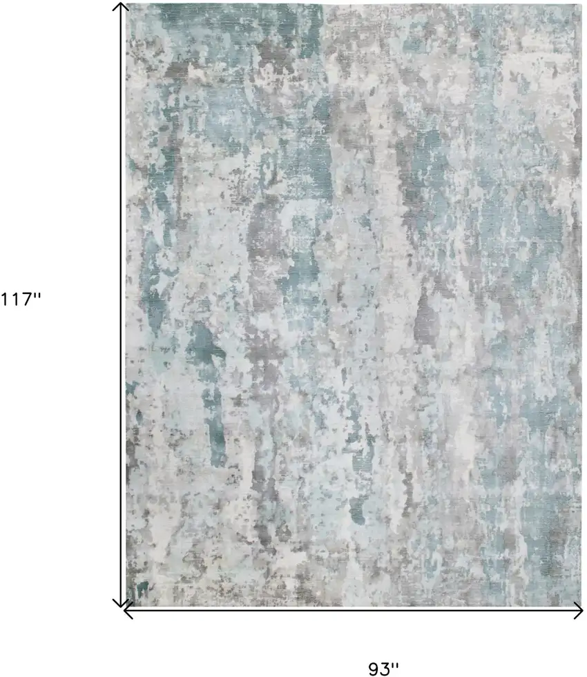 Blue Abstract Hand Loomed Area Rug Photo 5