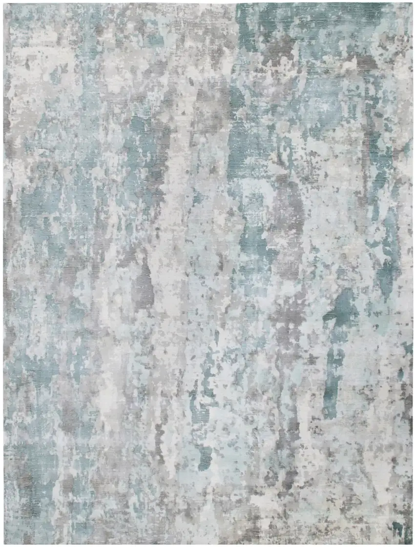 Blue Abstract Hand Loomed Area Rug Photo 3