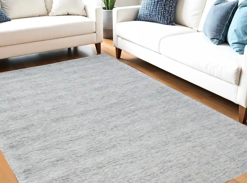 Blue Abstract Hand Woven Area Rug Photo 2