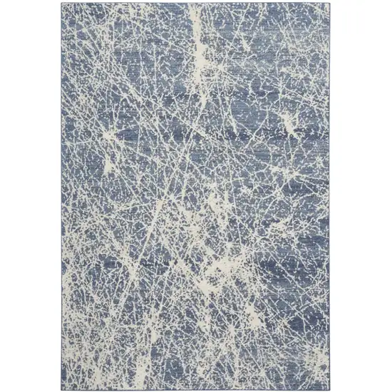 Blue Abstract Power Loom Area Rug Photo 6