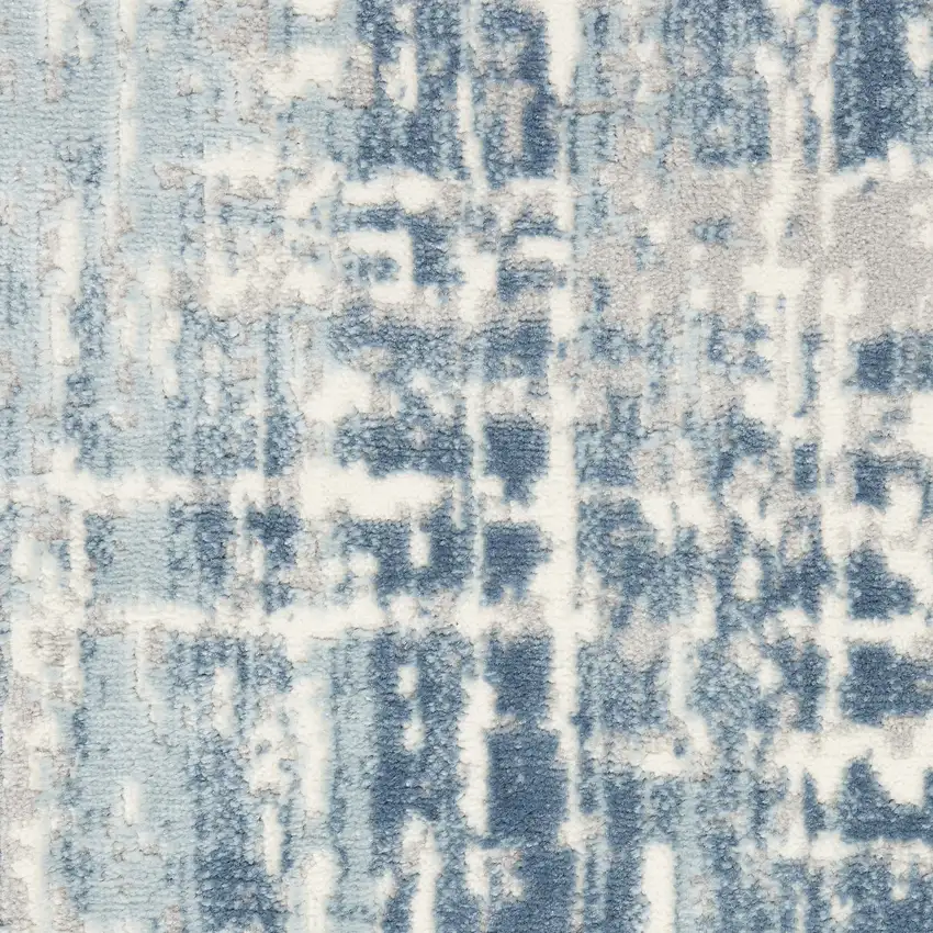 Blue Abstract Power Loom Area Rug Photo 4