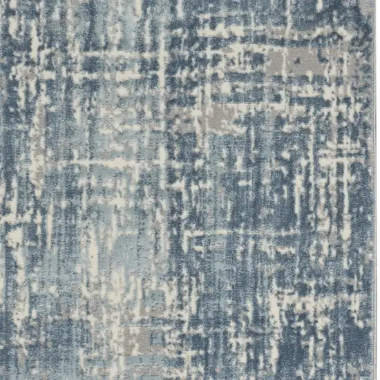 Blue Abstract Power Loom Area Rug Photo 7