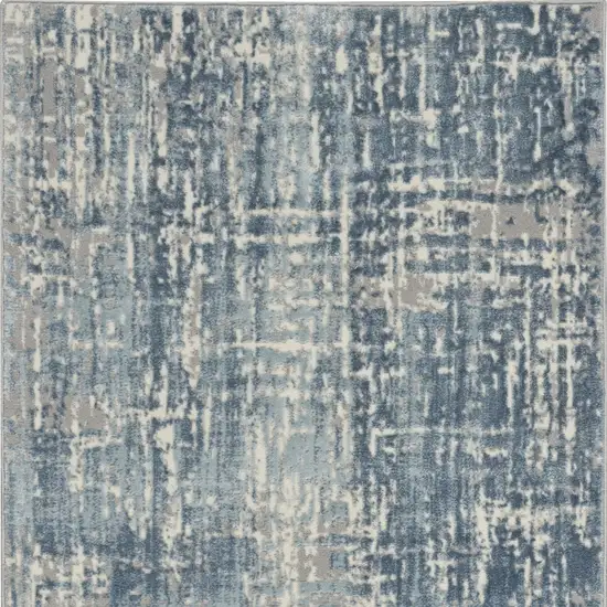 Blue Abstract Power Loom Area Rug Photo 8