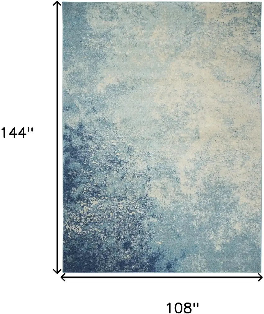 Blue Abstract Power Loom Area Rug Photo 6