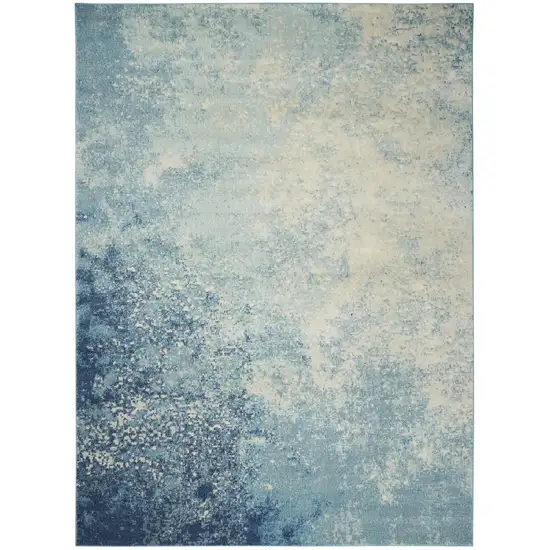 Blue Abstract Power Loom Area Rug Photo 2