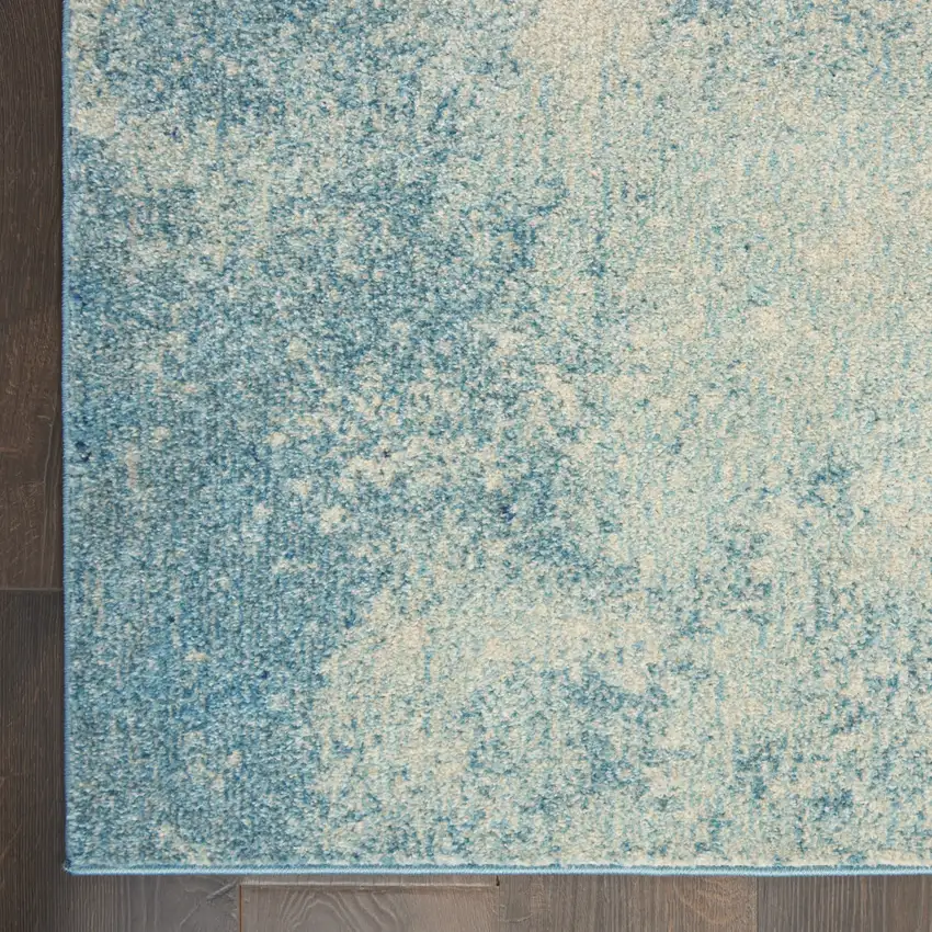 Blue Abstract Power Loom Area Rug Photo 7