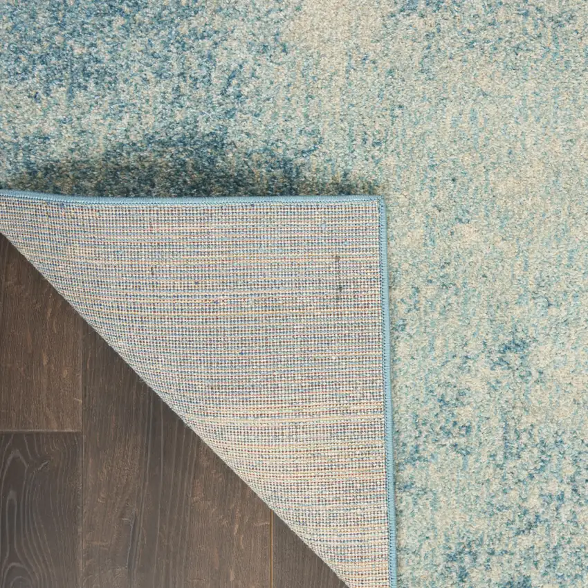 Blue Abstract Power Loom Area Rug Photo 3