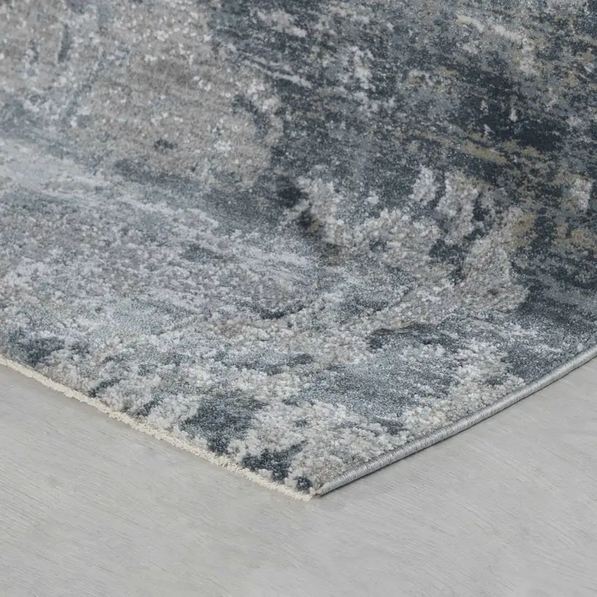 Blue Abstract Power Loom Area Rug Photo 10
