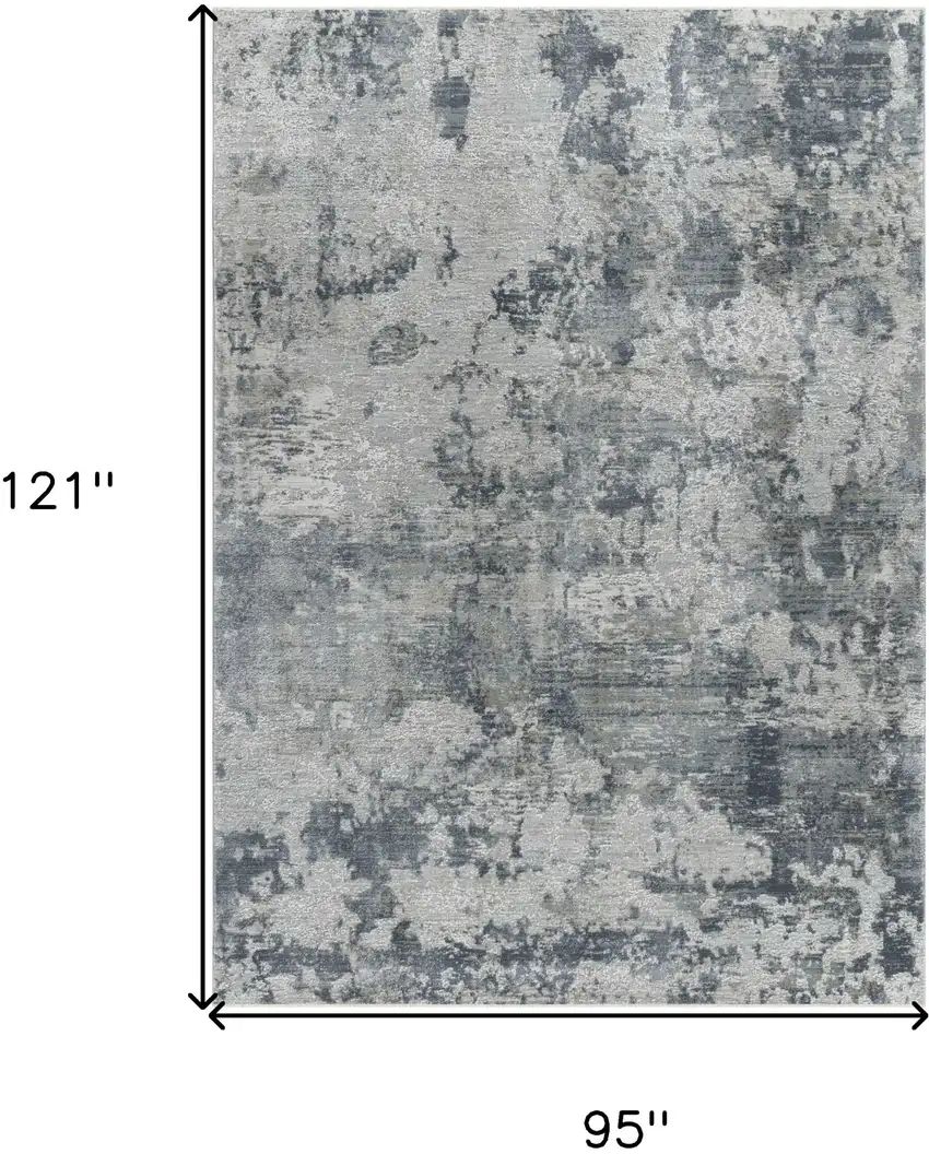 Blue Abstract Power Loom Area Rug Photo 5