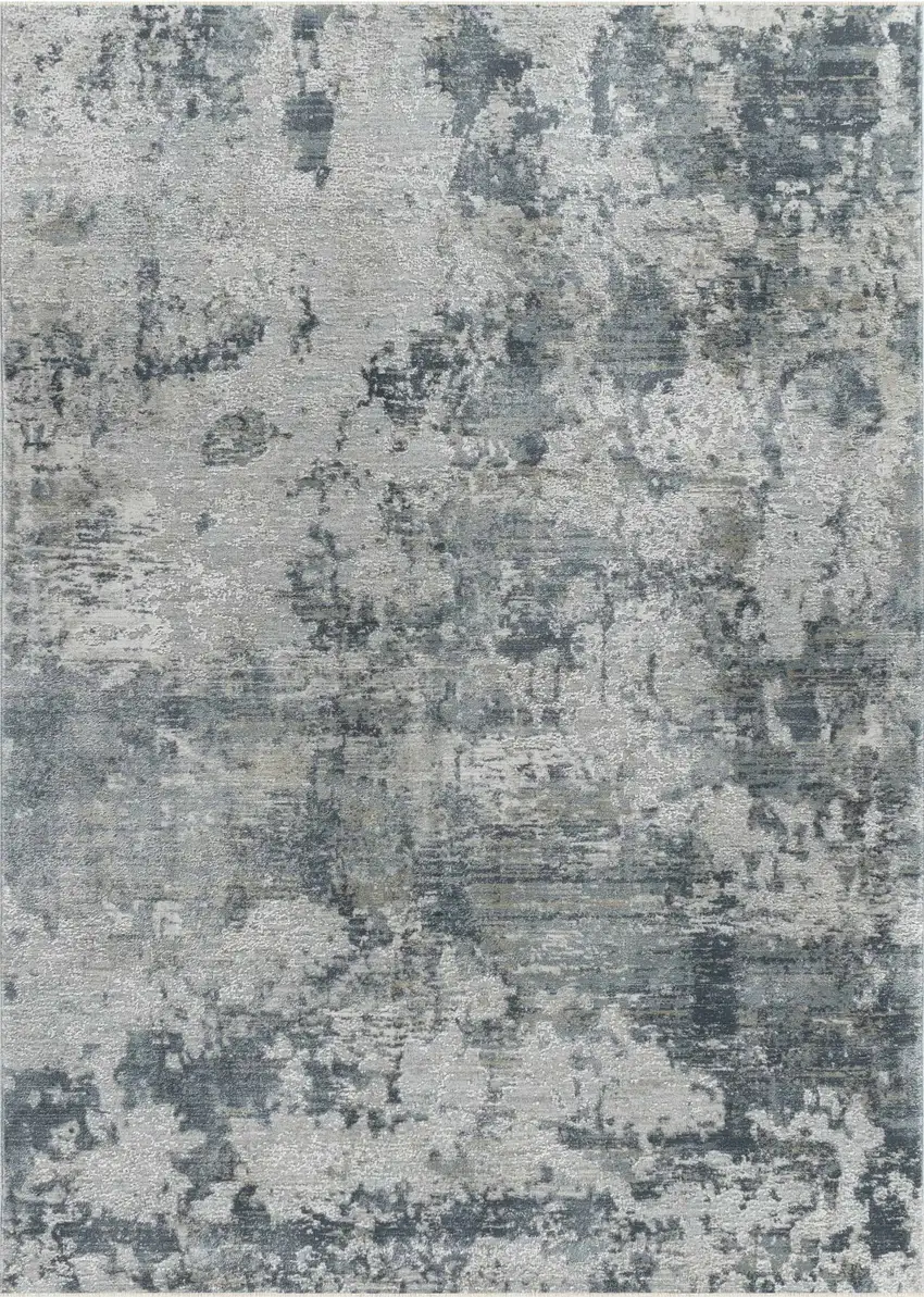 Blue Abstract Power Loom Area Rug Photo 7